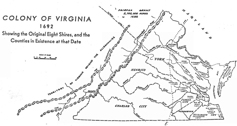 Original Shires Parishes of Original Shires as of 1692